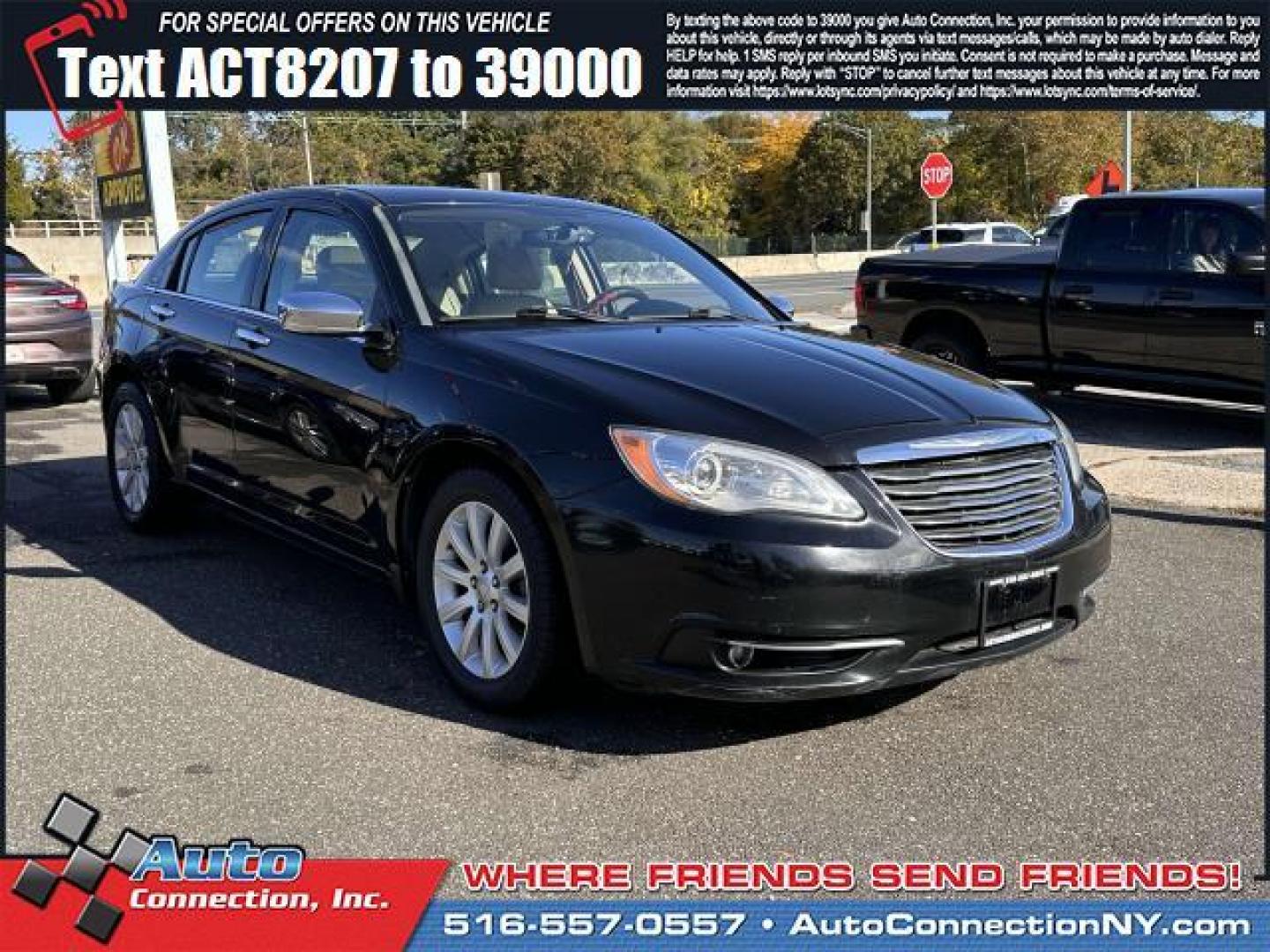 2013 Black /Black/Light Frost Beige Chrysler 200 4dr Sdn Limited (1C3CCBCG9DN) with an 6 3.6L engine, Automatic transmission, located at 1696 Sunrise Hwy, Bay Shore, NY, 11706, (516) 557-0557, 40.733665, -73.256317 - Photo#0