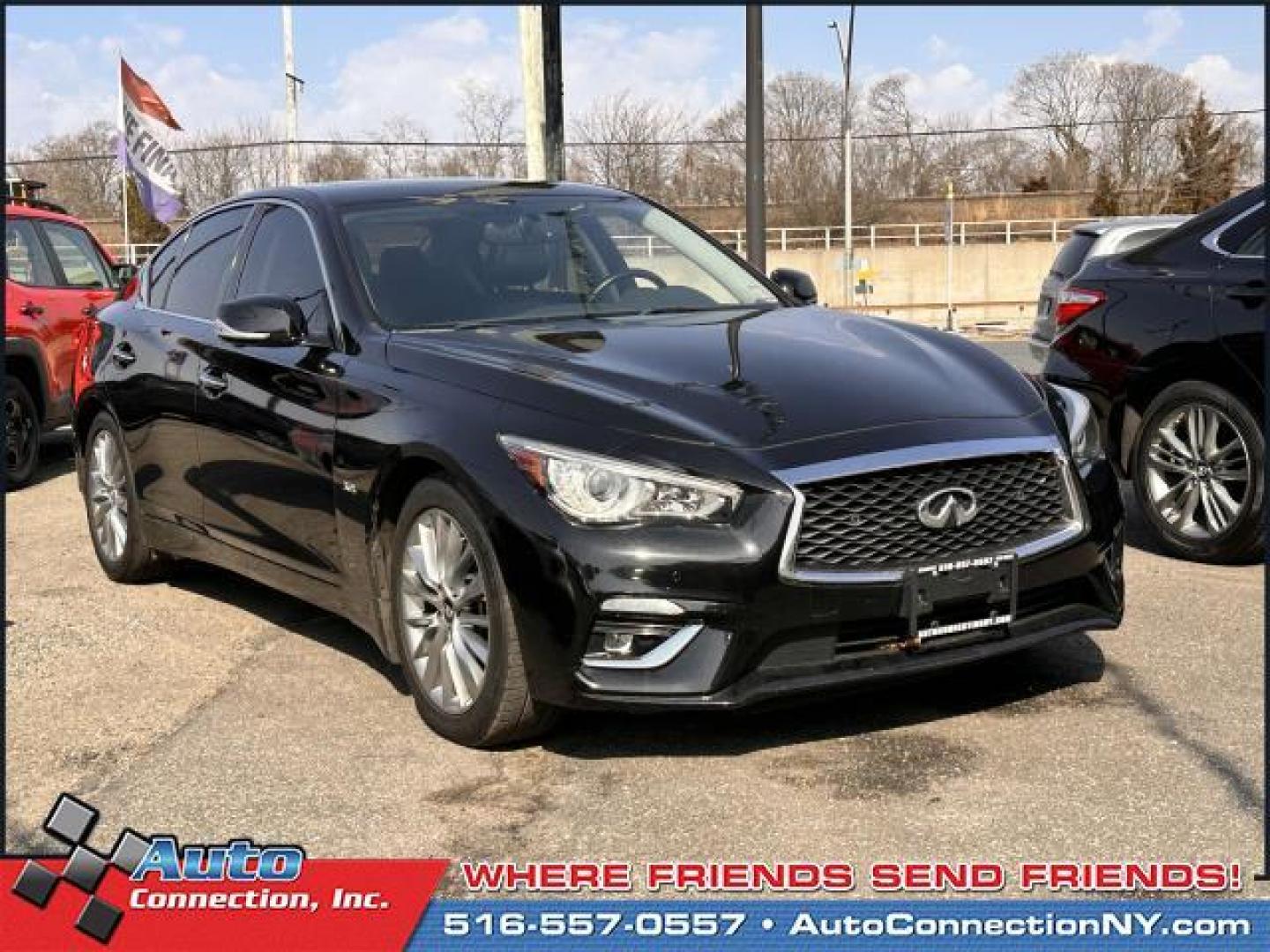 2020 Black Obsidian /Graphite INFINITI Q50 3.0t LUXE AWD (JN1EV7AR6LM) , Automatic transmission, located at 1696 Sunrise Hwy, Bay Shore, NY, 11706, (516) 557-0557, 40.733665, -73.256317 - Photo#0