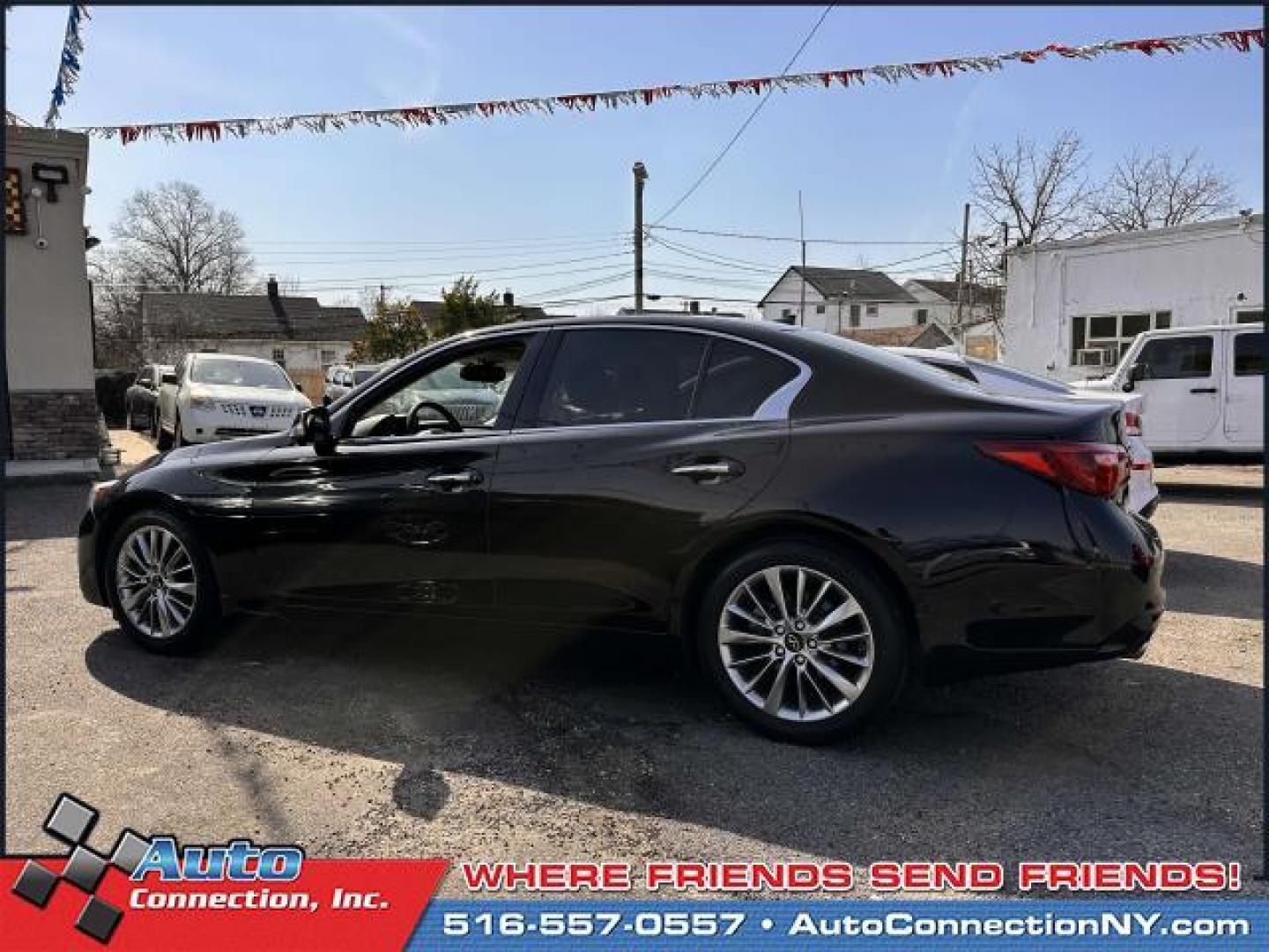 2020 Black Obsidian /Graphite INFINITI Q50 3.0t LUXE AWD (JN1EV7AR6LM) , Automatic transmission, located at 1696 Sunrise Hwy, Bay Shore, NY, 11706, (516) 557-0557, 40.733665, -73.256317 - Photo#4