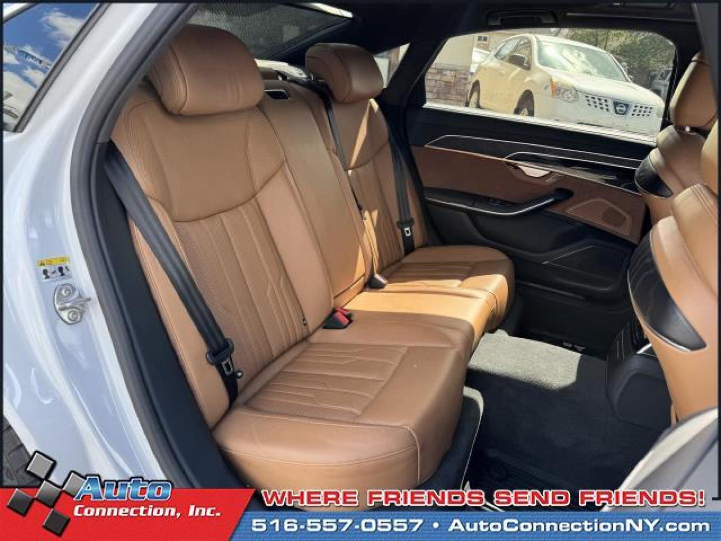 2019 Glacier White Metallic /Nutmeg Brown Audi A8 L 55 TFSI quattro (WAU8DAF88KN) , Automatic transmission, located at 1696 Sunrise Hwy, Bay Shore, NY, 11706, (516) 557-0557, 40.733665, -73.256317 - Photo#14