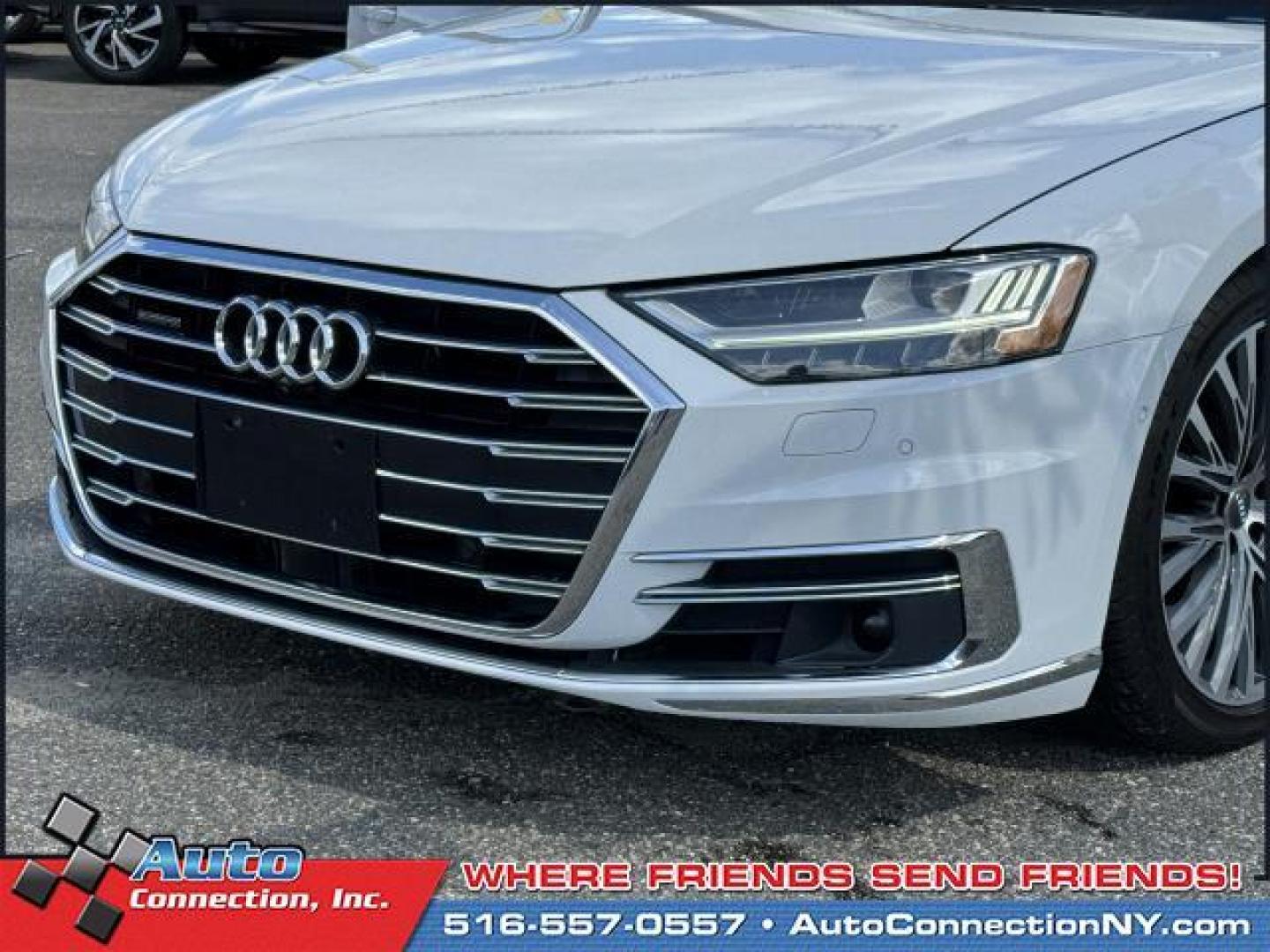 2019 Glacier White Metallic /Nutmeg Brown Audi A8 L 55 TFSI quattro (WAU8DAF88KN) , Automatic transmission, located at 1696 Sunrise Hwy, Bay Shore, NY, 11706, (516) 557-0557, 40.733665, -73.256317 - Photo#42