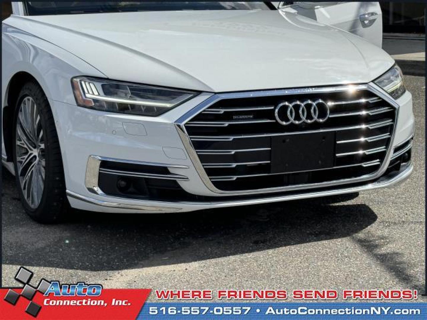 2019 Glacier White Metallic /Nutmeg Brown Audi A8 L 55 TFSI quattro (WAU8DAF88KN) , Automatic transmission, located at 1696 Sunrise Hwy, Bay Shore, NY, 11706, (516) 557-0557, 40.733665, -73.256317 - Photo#53