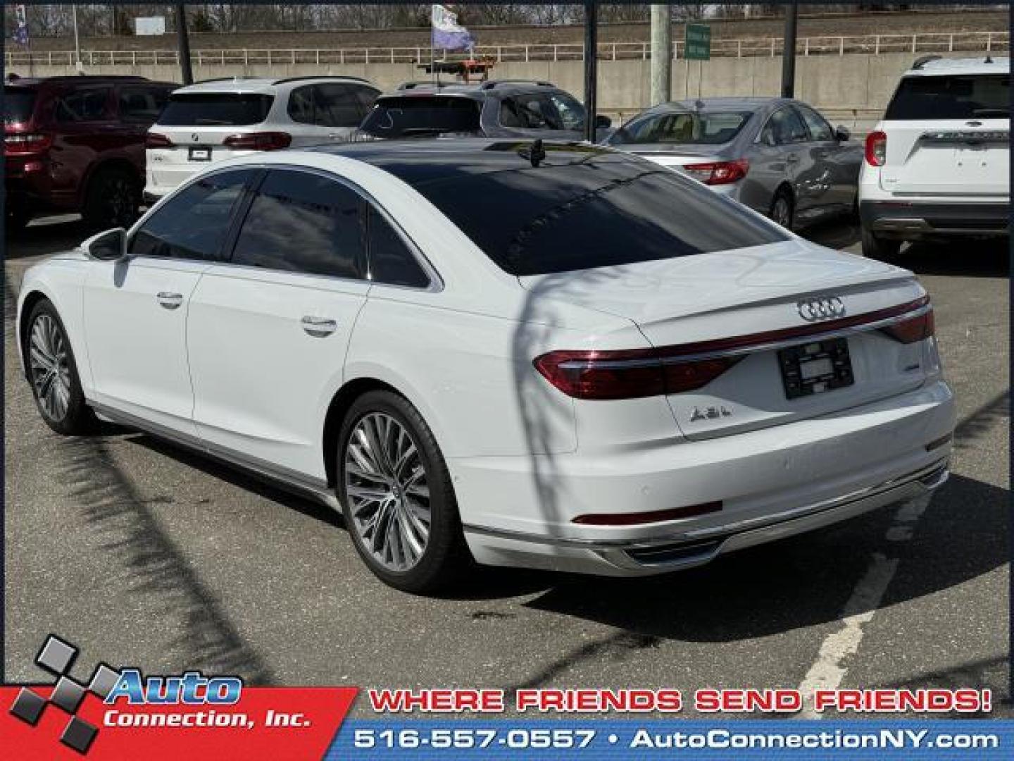 2019 Glacier White Metallic /Nutmeg Brown Audi A8 L 55 TFSI quattro (WAU8DAF88KN) , Automatic transmission, located at 1696 Sunrise Hwy, Bay Shore, NY, 11706, (516) 557-0557, 40.733665, -73.256317 - Photo#7