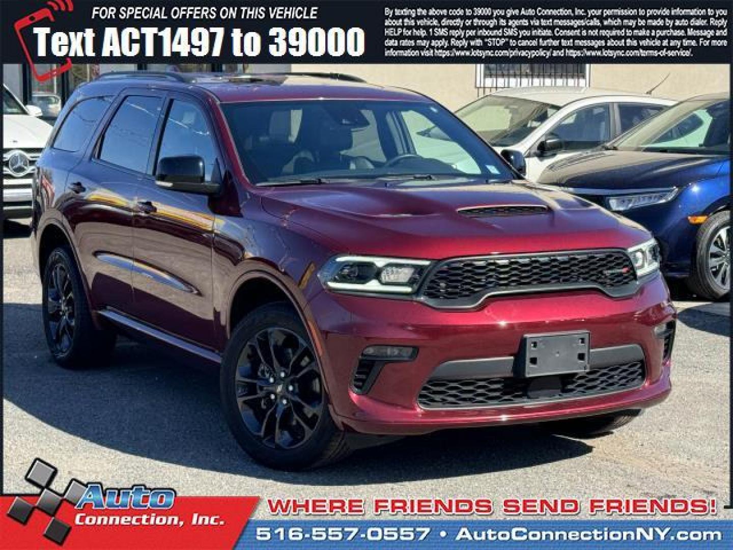 2022 Octane Red Pearlcoat /Black Dodge Durango GT Plus AWD (1C4RDJDGXNC) , Automatic transmission, located at 1696 Sunrise Hwy, Bay Shore, NY, 11706, (516) 557-0557, 40.733665, -73.256317 - This 2022 Dodge Durango is in great mechanical and physical condition. This Durango has 36265 miles, and it has plenty more to go with you behind the wheel. From the moment you walk into our showroom, you'll know our commitment to customer service is second to none. Ready to hop into a stylish and - Photo#0