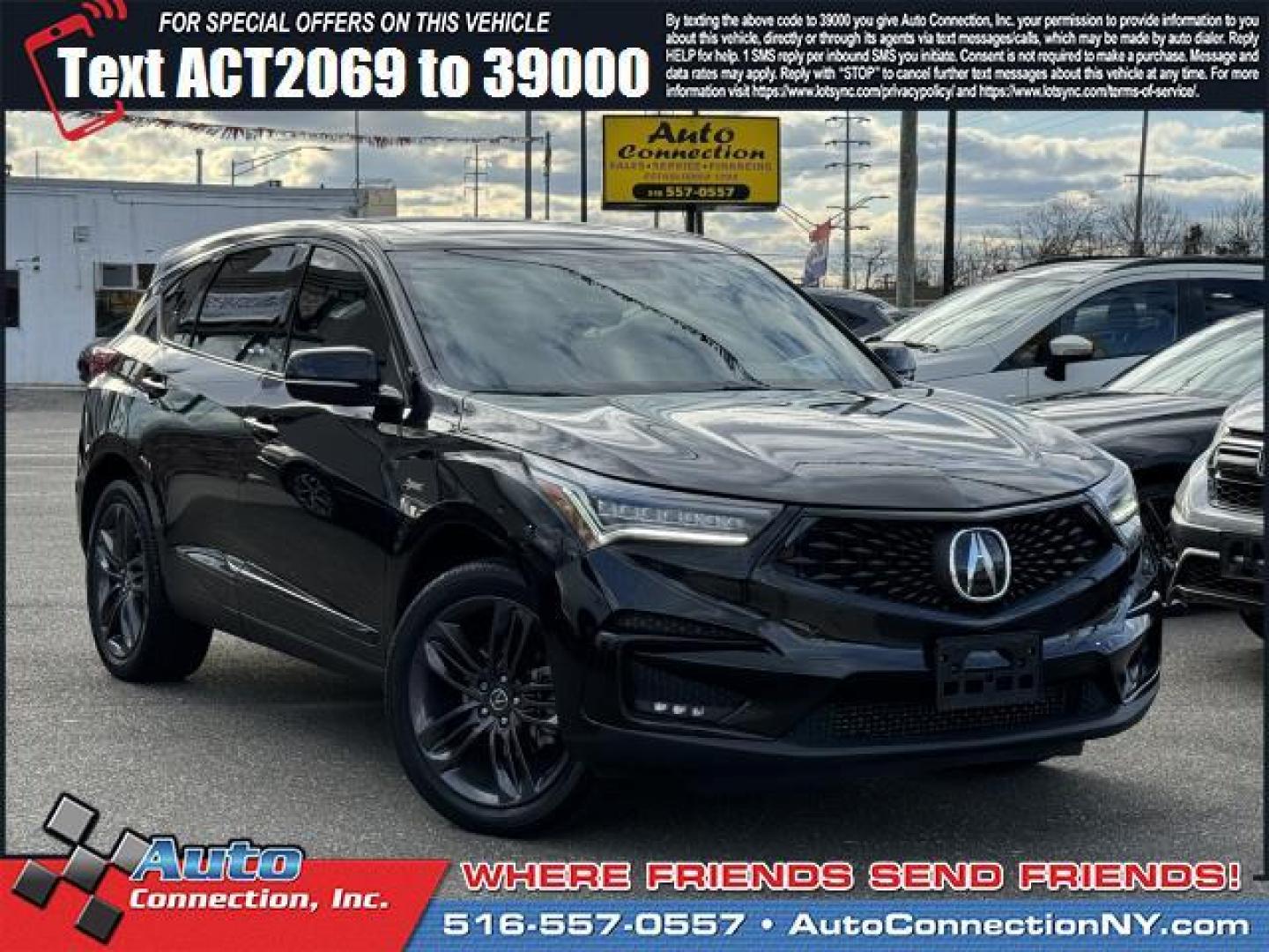 2021 Majestic Black Pearl /Red Acura RDX SH-AWD w/A-Spec Package (5J8TC2H63ML) , Automatic transmission, located at 1696 Sunrise Hwy, Bay Shore, NY, 11706, (516) 557-0557, 40.733665, -73.256317 - Photo#0