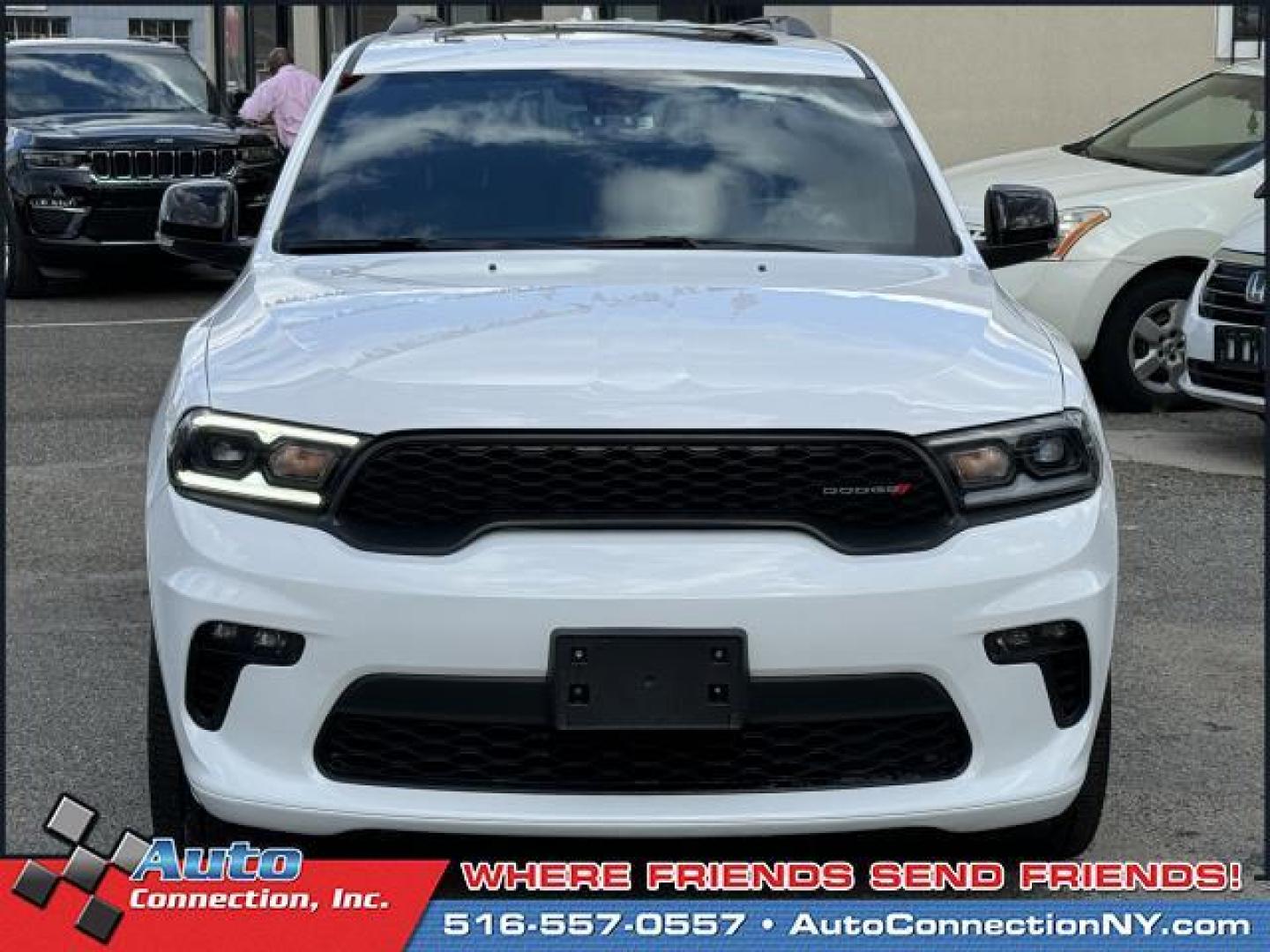 2021 White Knuckle Clearcoat /Black Dodge Durango GT Plus AWD (1C4RDJDG0MC) , Automatic transmission, located at 1696 Sunrise Hwy, Bay Shore, NY, 11706, (516) 557-0557, 40.733665, -73.256317 - This 2021 Dodge Durango is in great mechanical and physical condition. Curious about how far this Durango has been driven? The odometer reads 18716 miles. Real cars. Real prices. Real people. Adventure is calling! Drive it home today. All internet purchases include a 12 mo/ 12000 mile protection pl - Photo#2