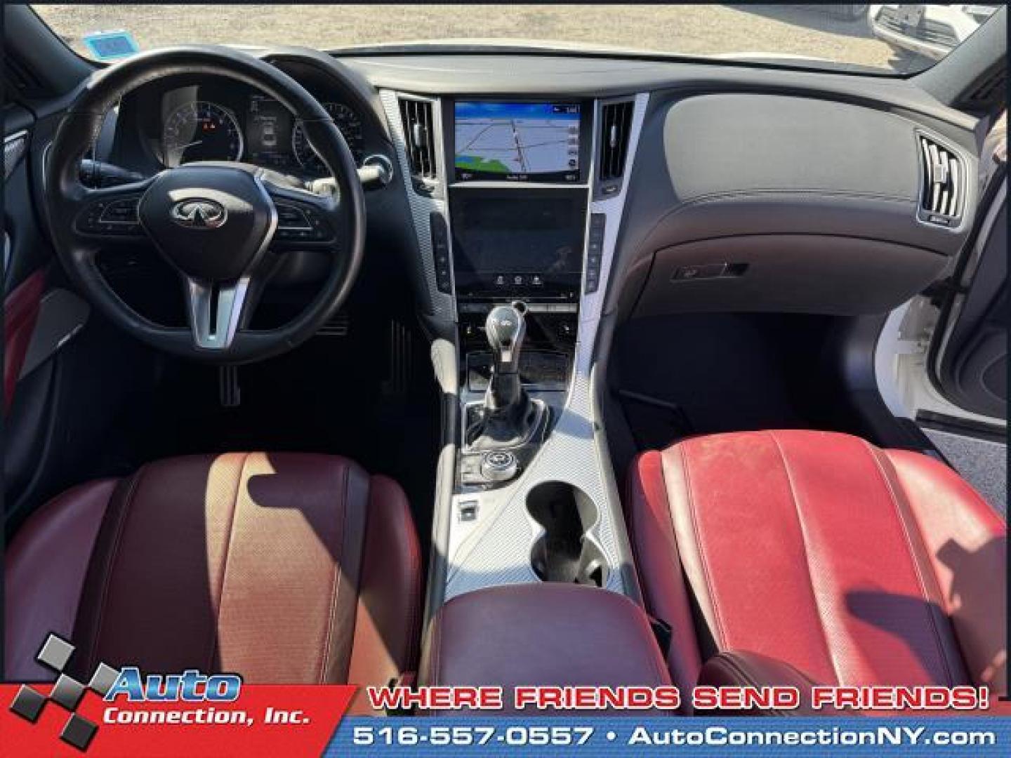 2019 Majestic White /Monaco Red INFINITI Q60 RED SPORT 400 AWD (JN1FV7EL1KM) , Automatic transmission, located at 1696 Sunrise Hwy, Bay Shore, NY, 11706, (516) 557-0557, 40.733665, -73.256317 - You'll have a memorable drive every time you start this 2019 INFINITI Q60 up. This Q60 has been driven with care for 43589 miles. We try to make the purchase process as easy and as hassle-free as possible. We encourage you to experience this Q60 for yourself. All internet purchases include a 12 mo/ - Photo#7