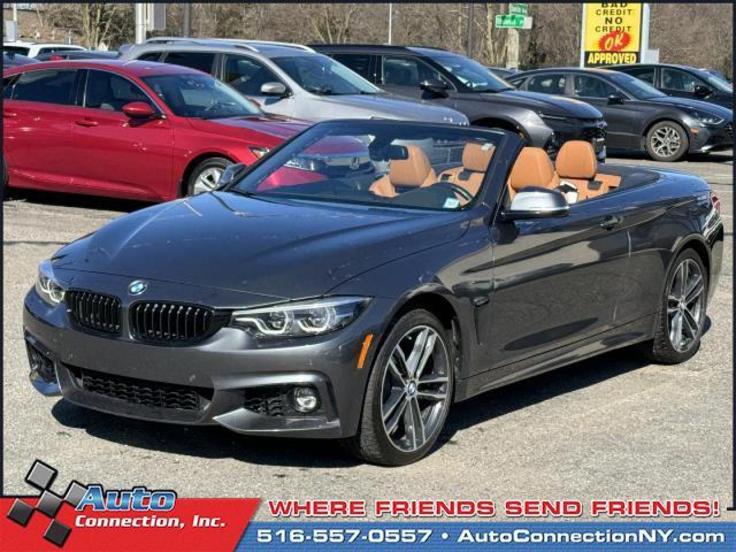 2019 Mineral Grey Metallic /Cognac/Dark Brown BMW 4 Series 430i xDrive Convertible (WBA4Z3C58KE) , Automatic transmission, located at 1696 Sunrise Hwy, Bay Shore, NY, 11706, (516) 557-0557, 40.733665, -73.256317 - Delivering power, style and convenience, this 2019 BMW 4 Series has everything you're looking for. This 4 Series has 35649 miles, and it has plenty more to go with you behind the wheel. Buy with confidence knowing you're getting the best price and the best service. With an affordable price, why wai - Photo#18