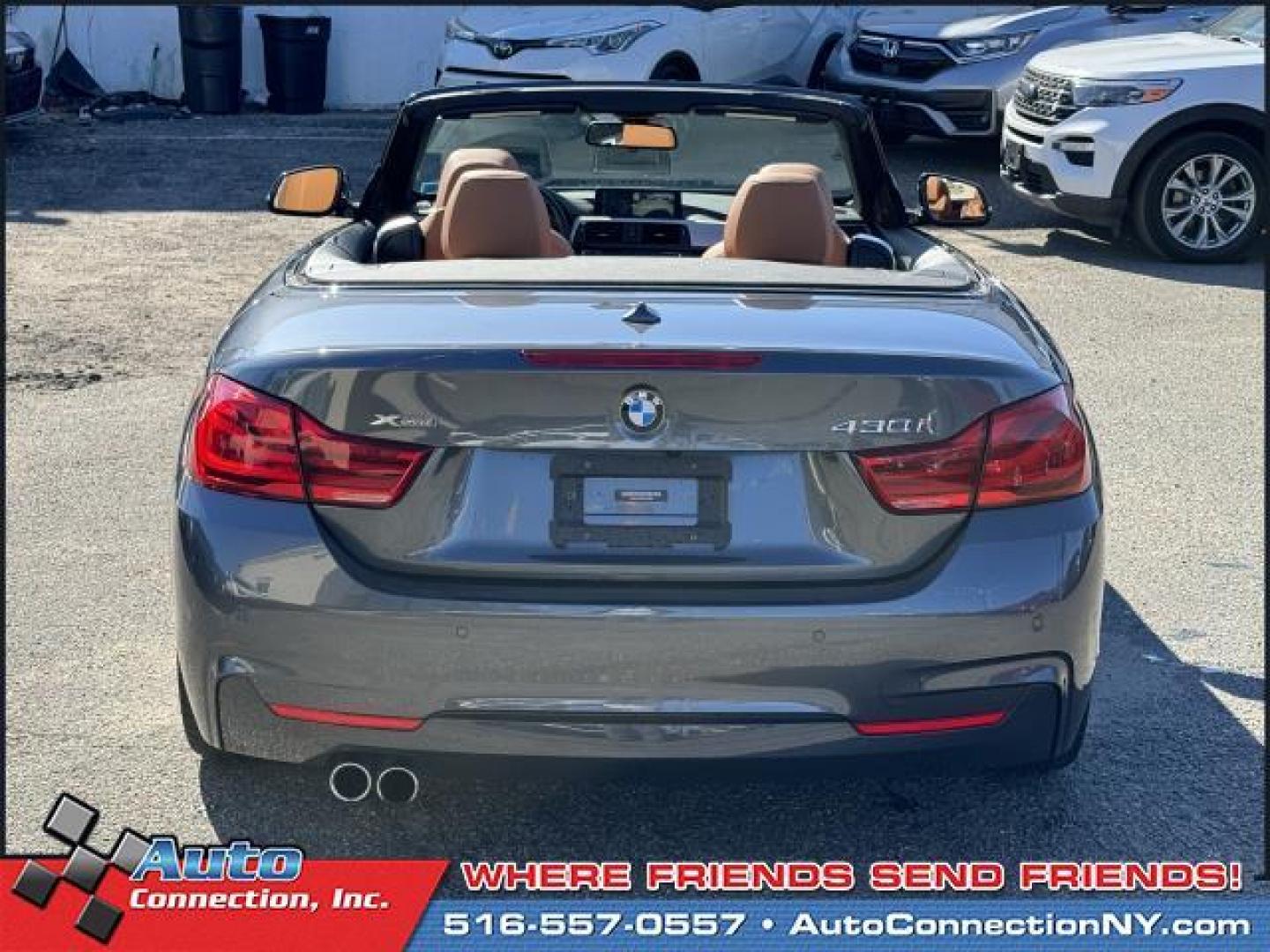 2019 Mineral Grey Metallic /Cognac/Dark Brown BMW 4 Series 430i xDrive Convertible (WBA4Z3C58KE) , Automatic transmission, located at 1696 Sunrise Hwy, Bay Shore, NY, 11706, (516) 557-0557, 40.733665, -73.256317 - Delivering power, style and convenience, this 2019 BMW 4 Series has everything you're looking for. This 4 Series has 35649 miles, and it has plenty more to go with you behind the wheel. Buy with confidence knowing you're getting the best price and the best service. With an affordable price, why wai - Photo#20