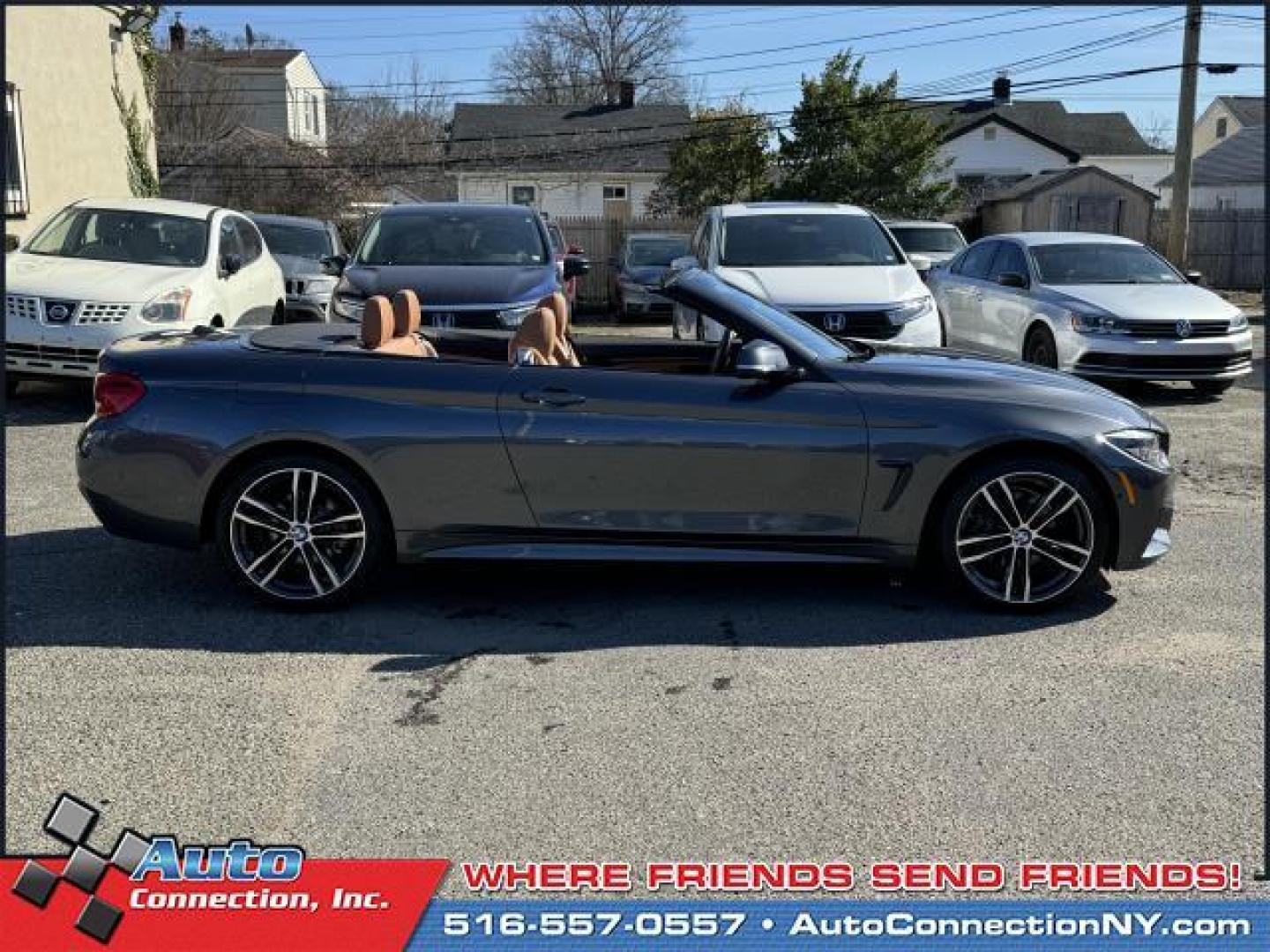 2019 Mineral Grey Metallic /Cognac/Dark Brown BMW 4 Series 430i xDrive Convertible (WBA4Z3C58KE) , Automatic transmission, located at 1696 Sunrise Hwy, Bay Shore, NY, 11706, (516) 557-0557, 40.733665, -73.256317 - Delivering power, style and convenience, this 2019 BMW 4 Series has everything you're looking for. This 4 Series has 35649 miles, and it has plenty more to go with you behind the wheel. Buy with confidence knowing you're getting the best price and the best service. With an affordable price, why wai - Photo#22