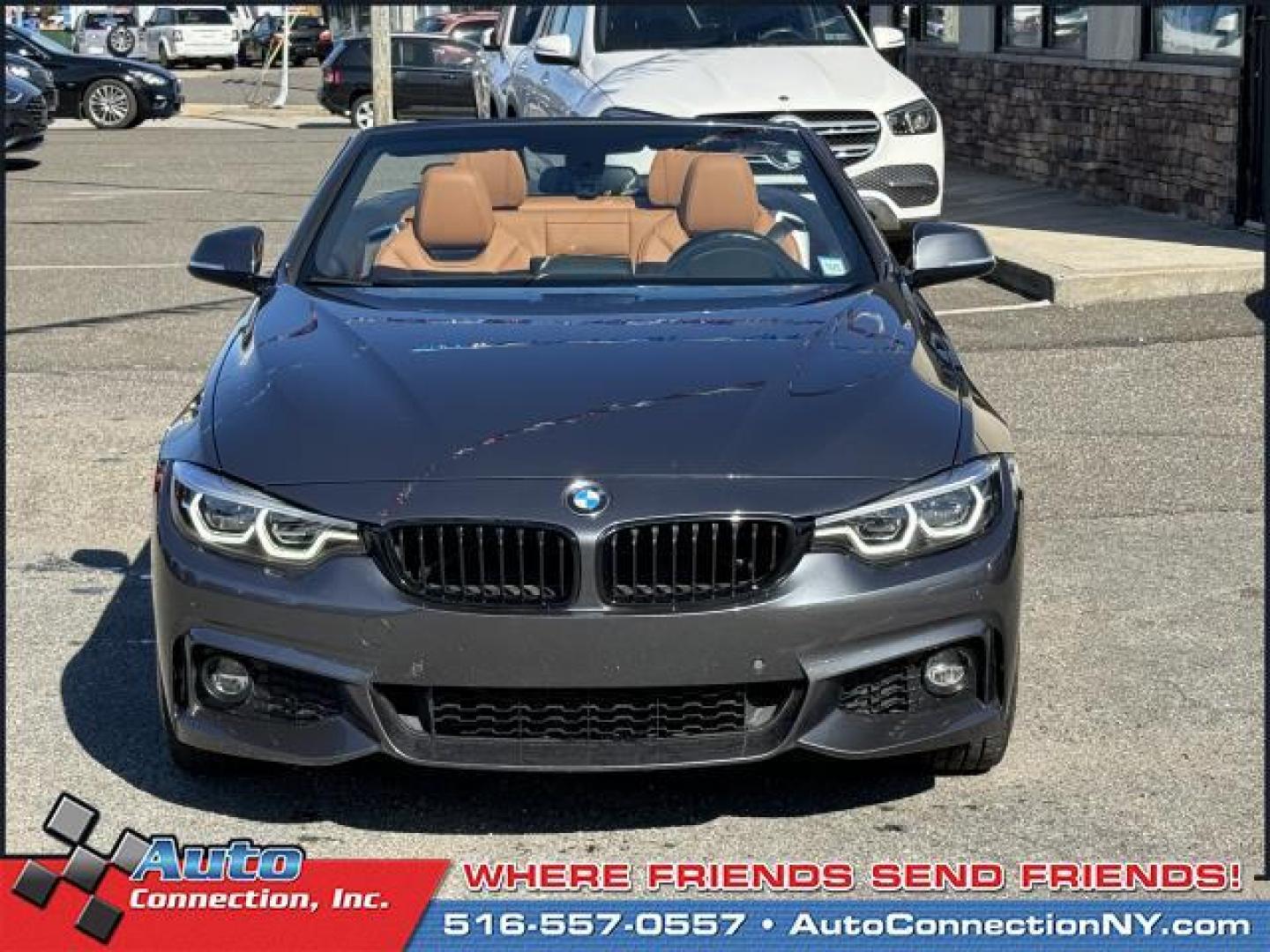 2019 Mineral Grey Metallic /Cognac/Dark Brown BMW 4 Series 430i xDrive Convertible (WBA4Z3C58KE) , Automatic transmission, located at 1696 Sunrise Hwy, Bay Shore, NY, 11706, (516) 557-0557, 40.733665, -73.256317 - Delivering power, style and convenience, this 2019 BMW 4 Series has everything you're looking for. This 4 Series has 35649 miles, and it has plenty more to go with you behind the wheel. Buy with confidence knowing you're getting the best price and the best service. With an affordable price, why wai - Photo#2