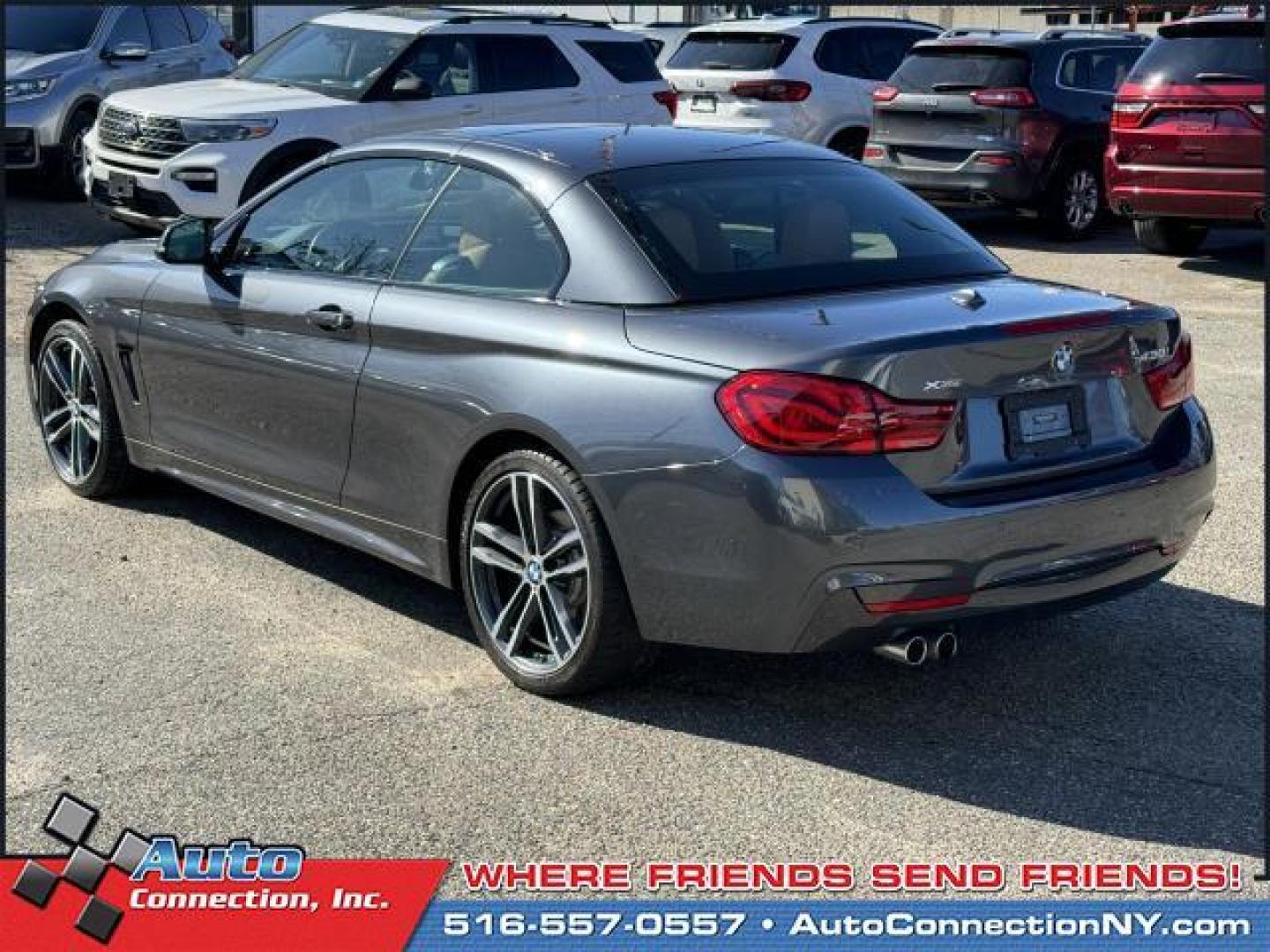 2019 Mineral Grey Metallic /Cognac/Dark Brown BMW 4 Series 430i xDrive Convertible (WBA4Z3C58KE) , Automatic transmission, located at 1696 Sunrise Hwy, Bay Shore, NY, 11706, (516) 557-0557, 40.733665, -73.256317 - Delivering power, style and convenience, this 2019 BMW 4 Series has everything you're looking for. This 4 Series has 35649 miles, and it has plenty more to go with you behind the wheel. Buy with confidence knowing you're getting the best price and the best service. With an affordable price, why wai - Photo#4