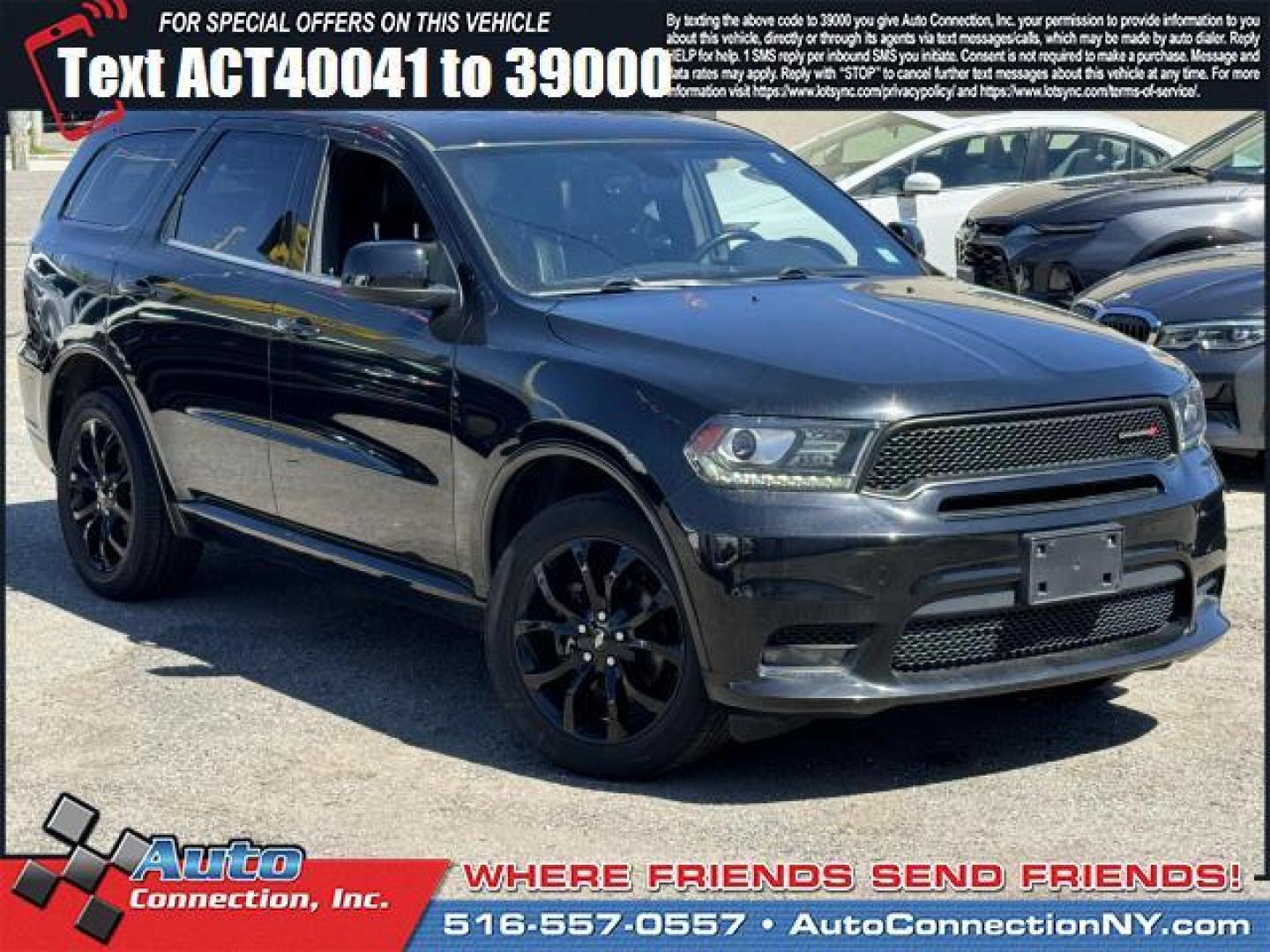 2020 DB Black Clearcoat /Black Dodge Durango GT AWD (1C4RDJDG2LC) , Automatic transmission, located at 1696 Sunrise Hwy, Bay Shore, NY, 11706, (516) 557-0557, 40.733665, -73.256317 - You'll start looking for excuses to drive once you get behind the wheel of this 2020 Dodge Durango! Curious about how far this Durango has been driven? The odometer reads 29897 miles. Visit us to learn how you can add this vehicle to your family lineup. Ready for immediate delivery. All internet pu - Photo#0