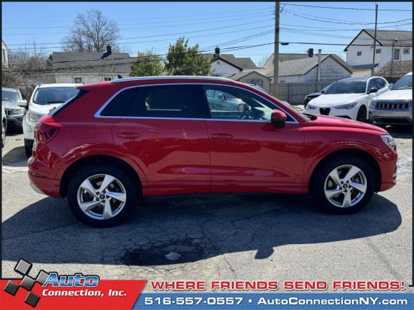 2021 Tango Red Metallic /Black Audi Q3 Premium 40 TFSI quattro (WA1AUCF35M1) , Automatic transmission, located at 1696 Sunrise Hwy, Bay Shore, NY, 11706, (516) 557-0557, 40.733665, -73.256317 - This 2021 Audi Q3 is in great mechanical and physical condition. Curious about how far this Q3 has been driven? The odometer reads 58625 miles. Visit us to learn how you can add this vehicle to your family lineup. Appointments are recommended due to the fast turnover on models such as this one. All - Photo#15