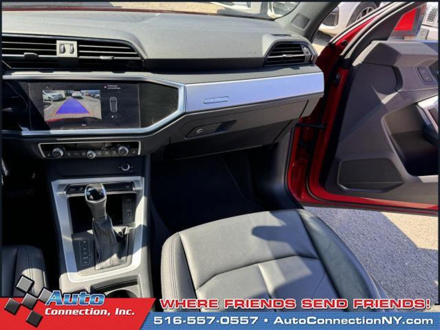 2021 Tango Red Metallic /Black Audi Q3 Premium 40 TFSI quattro (WA1AUCF35M1) , Automatic transmission, located at 1696 Sunrise Hwy, Bay Shore, NY, 11706, (516) 557-0557, 40.733665, -73.256317 - This 2021 Audi Q3 is in great mechanical and physical condition. Curious about how far this Q3 has been driven? The odometer reads 58625 miles. Visit us to learn how you can add this vehicle to your family lineup. Appointments are recommended due to the fast turnover on models such as this one. All - Photo#21