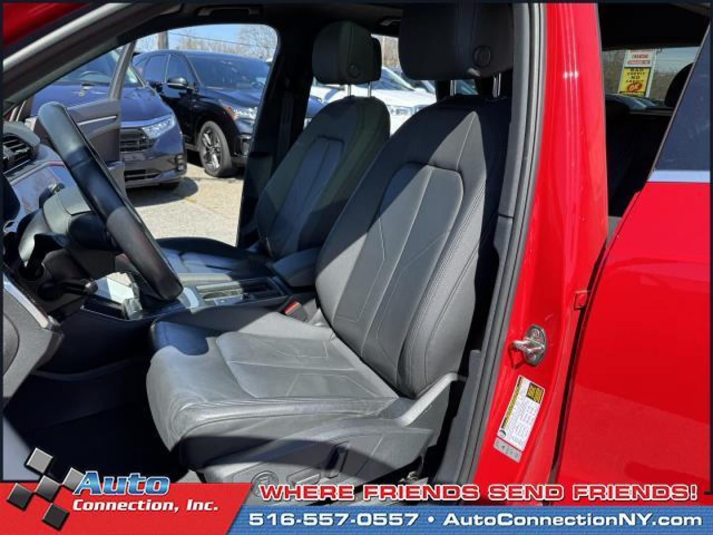 2021 Tango Red Metallic /Black Audi Q3 Premium 40 TFSI quattro (WA1AUCF35M1) , Automatic transmission, located at 1696 Sunrise Hwy, Bay Shore, NY, 11706, (516) 557-0557, 40.733665, -73.256317 - This 2021 Audi Q3 is in great mechanical and physical condition. Curious about how far this Q3 has been driven? The odometer reads 58625 miles. Visit us to learn how you can add this vehicle to your family lineup. Appointments are recommended due to the fast turnover on models such as this one. All - Photo#25