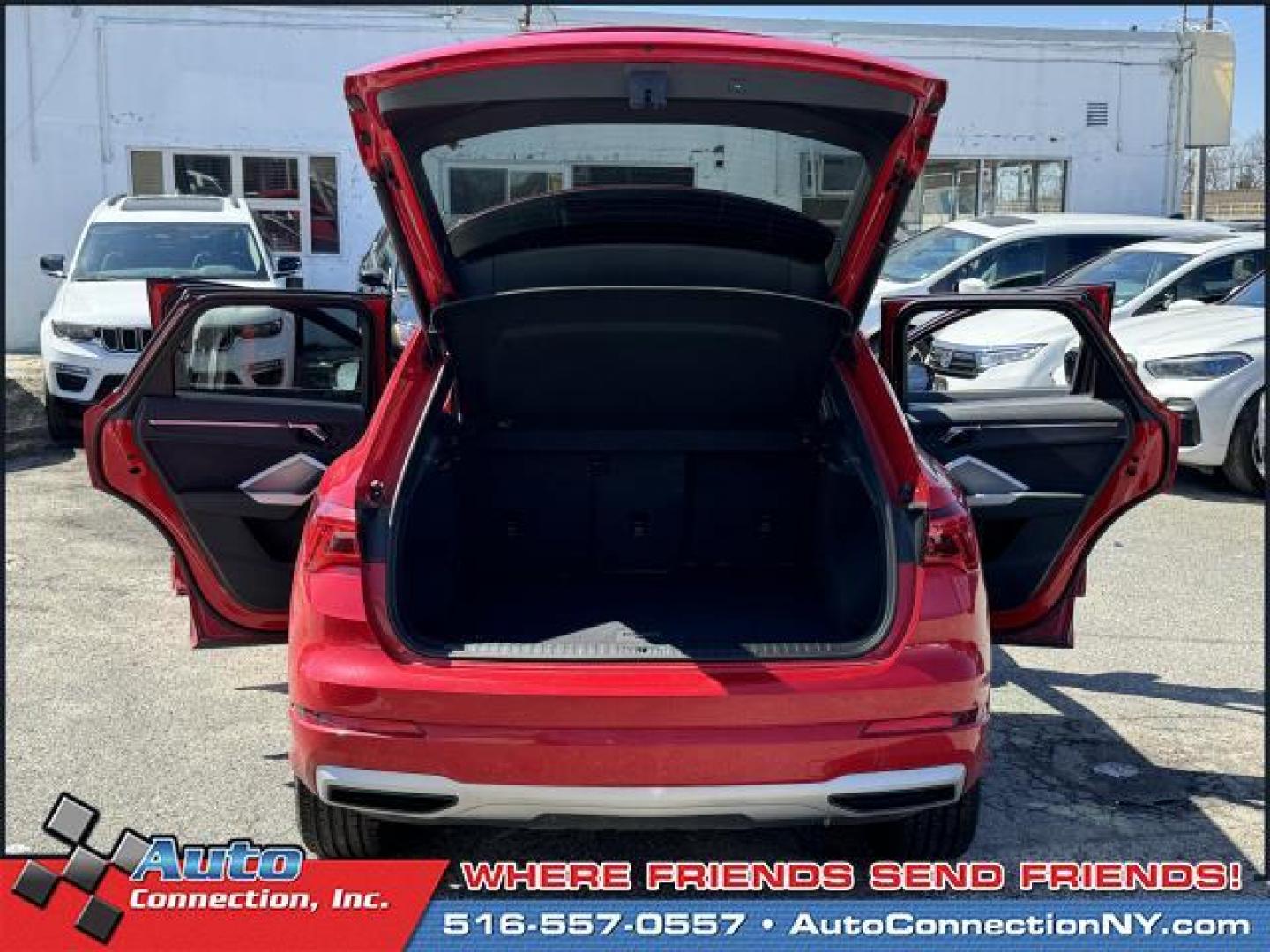 2021 Tango Red Metallic /Black Audi Q3 Premium 40 TFSI quattro (WA1AUCF35M1) , Automatic transmission, located at 1696 Sunrise Hwy, Bay Shore, NY, 11706, (516) 557-0557, 40.733665, -73.256317 - This 2021 Audi Q3 is in great mechanical and physical condition. Curious about how far this Q3 has been driven? The odometer reads 58625 miles. Visit us to learn how you can add this vehicle to your family lineup. Appointments are recommended due to the fast turnover on models such as this one. All - Photo#51