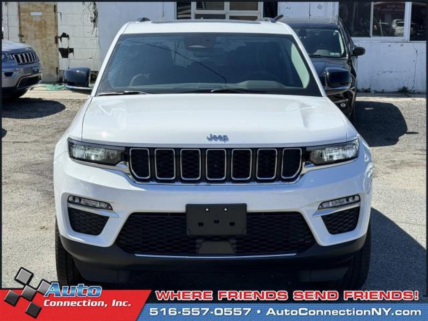 2023 Bright White Clearcoat /Global Black Jeep Grand Cherokee 4xe 4x4 (1C4RJYB67P8) , Automatic transmission, located at 1696 Sunrise Hwy, Bay Shore, NY, 11706, (516) 557-0557, 40.733665, -73.256317 - Photo#2