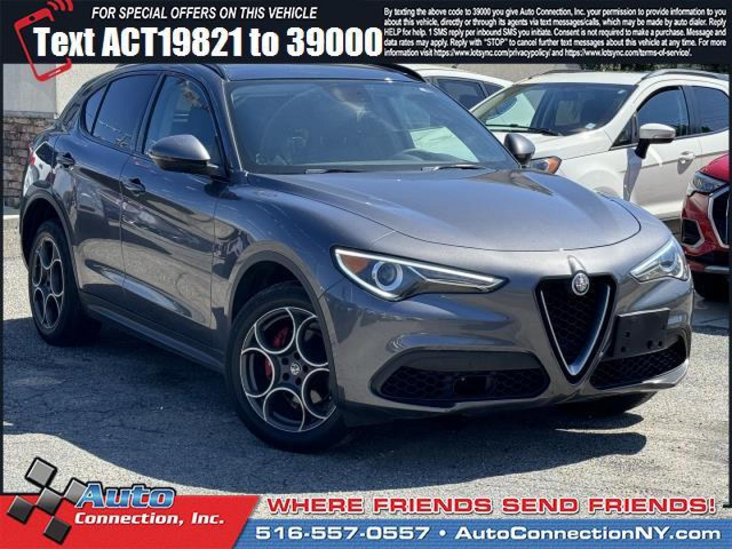 2018 Stromboli Gray Metallic /Black Alfa Romeo Stelvio Sport AWD (ZASFAKPN1J7) , Automatic transmission, located at 1696 Sunrise Hwy, Bay Shore, NY, 11706, (516) 557-0557, 40.733665, -73.256317 - This 2018 Alfa Romeo Stelvio is in great mechanical and physical condition. This Stelvio offers you 80455 miles, and will be sure to give you many more. We always appreciate your business at Auto Connection. Ready for immediate delivery. All internet purchases include a 12 mo/ 12000 mile protection - Photo#0