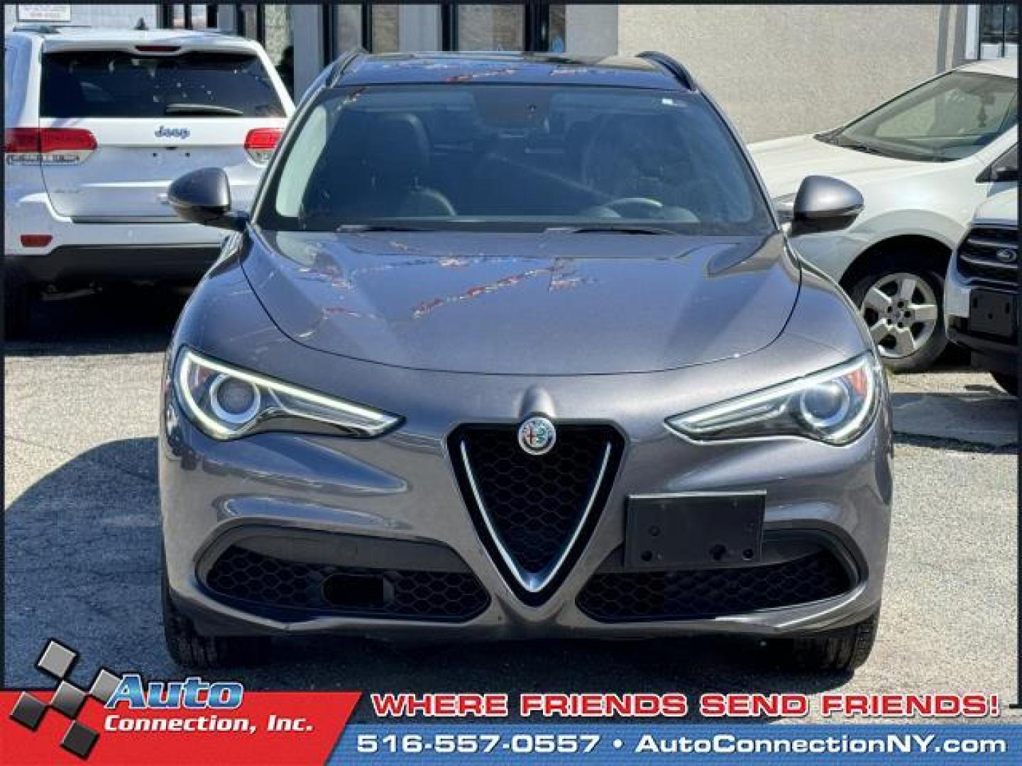 2018 Stromboli Gray Metallic /Black Alfa Romeo Stelvio Sport AWD (ZASFAKPN1J7) , Automatic transmission, located at 1696 Sunrise Hwy, Bay Shore, NY, 11706, (516) 557-0557, 40.733665, -73.256317 - This 2018 Alfa Romeo Stelvio is in great mechanical and physical condition. This Stelvio offers you 80455 miles, and will be sure to give you many more. We always appreciate your business at Auto Connection. Ready for immediate delivery. All internet purchases include a 12 mo/ 12000 mile protection - Photo#2