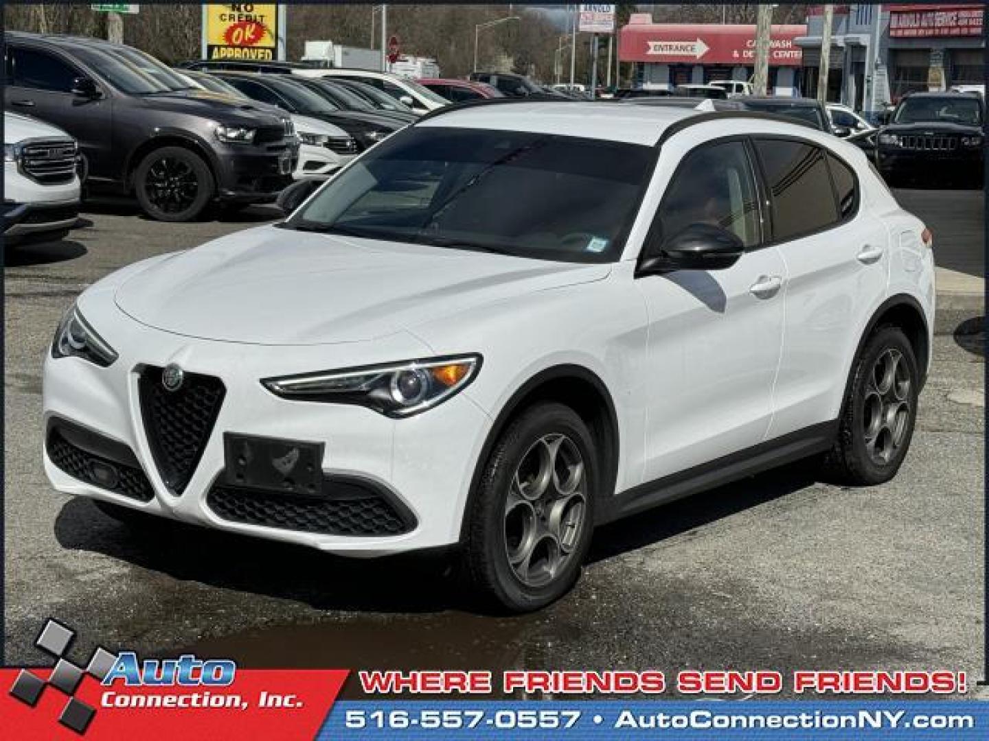 2021 Alfa White /Black/Red Alfa Romeo Stelvio AWD (ZASPAKAN7M7) , Automatic transmission, located at 1696 Sunrise Hwy, Bay Shore, NY, 11706, (516) 557-0557, 40.733665, -73.256317 - Photo#11