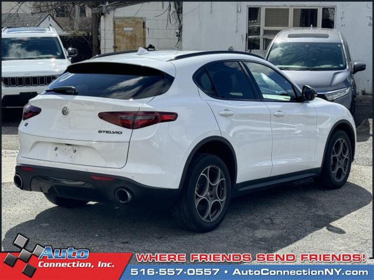 2021 Alfa White /Black/Red Alfa Romeo Stelvio AWD (ZASPAKAN7M7) , Automatic transmission, located at 1696 Sunrise Hwy, Bay Shore, NY, 11706, (516) 557-0557, 40.733665, -73.256317 - Photo#14